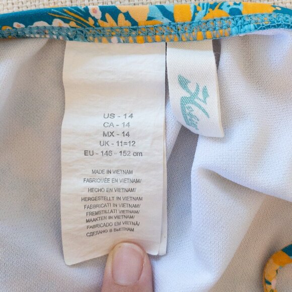 Hobie Floral String Bikini Bottom Size 14 Youth XL Adjustable Ties - Picture 4 of 4